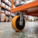 250mm Fixed Castor Yellow Polyurethane on Cast Iron Wheel Top Plate