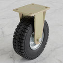 250mm Heavy Duty Fixed Castor Black Elastic Rubber Wheel Block Rib Tread Ball Bearing Top Plate 450kg Load Capacity 2