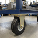 250mm Heavy Duty Fixed Castor Black Elastic Rubber Wheel Ribbed Tread Ball Bearing Top Plate 600kg Load Capacity 2