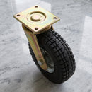 250mm Heavy Duty Swivel Castor Black Elastic Rubber Wheel Block Rib Tread Ball Bearing Top Plate 450kg Load Capacity 2
