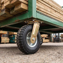250mm Heavy Duty Swivel Castor Black Elastic Rubber Wheel Block Rib Tread Ball Bearing Top Plate 450kg Load Capacity 3