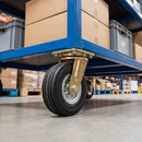 250mm Heavy Duty Swivel Castor Black Elastic Rubber Wheel Ribbed Tread Ball Bearing Top Plate 600kg Load Capacity 1