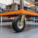 250mm Heavy Duty Swivel Castor Black Elastic Rubber Wheel Ribbed Tread Ball Bearing Top Plate 600kg Load Capacity 4