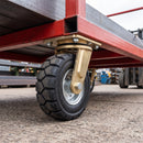250mm Heavy Duty Swivel Castor Black Elastic Rubber Wheel Wide Block Tread Ball Bearing Top Plate 600kg Load Capacity 3