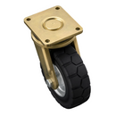 250mm Heavy Duty Swivel Castor Black Elastic Rubber Wheel Wide Block Tread Ball Bearing Top Plate 600kg Load Capacity 4