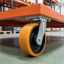 250mm Swivel Fabricated Castor Yellow Polyurethane on Cast Iron Wheel Ball Bearing Top Plate 1700kg Load Capacity 4