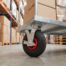 260mm Braked Swivel Castor Black Puncture-Proof Wheel Red Centre Roller Bearing Top Plate 120kg Load Capacity 3