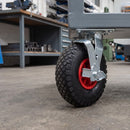 260mm Braked Swivel Castor Black Puncture-Proof Wheel Red Centre Roller Bearing Top Plate 120kg Load Capacity 4