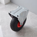 260mm Fixed Castor Black Puncture-Proof Wheel Red Centre Roller Bearing Top Plate 120kg Load Capacity 2