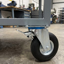 260mm Heavy Duty Braked Swivel Castor Black Puncture-Proof Wheel Roller Bearing Top Plate 350kg Load Capacity 5