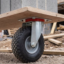 260mm Swivel Castor Black Pneumatic Wheel Metal Centre Roller Bearing Top Plate 136kg Load Capacity 3