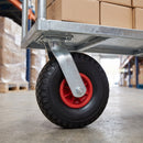 260mm Swivel Castor Black Puncture-Proof Wheel Red Centre Roller Bearing 115 x 105mm Top Plate 120kg Load Capacity 1