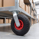 260mm Swivel Castor Black Puncture-Proof Wheel Red Centre Roller Bearing 115 x 105mm Top Plate 120kg Load Capacity 3