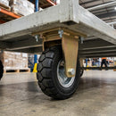 250mm Fixed Castor - Elastic Rubber Wheel, 600kg Load Capacity