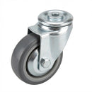 100mm Swivel Bolt Hole Castor | Grey TPR Wheel | 100kg Load Capacity