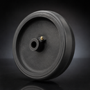 Black Rubber Wheel 150mm Cast Iron 20mm Bore