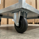 80mm Fixed Castor with Black Rubber Wheel - 60kg Load Capacity
