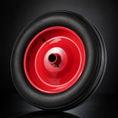 350mm Heavy Duty Rubber Wheel - 25.4mm Plain Bore