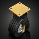 306mm Fixed Castor - 700kg Load Capacity, Elastic Rubber Wheel