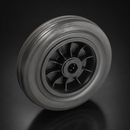 80mm Thermoplastic Wheel with Black Elastic Rubber Tyre