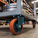 300mm Swivel Castor Orange Polyurethane on Cast Iron Wheel Ball Bearing Top Plate 1800kg Load Capacity 3