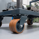 300mm Twin Wheel Swivel Gantry Castor Orange Polyurethane on Cast Iron Wheel Ball Bearing 255 x 205mm Top Plate 3500kg Load Capacity 4