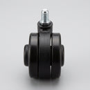 65mm Black Furniture Castor M8 x 15mm Threaded Stem