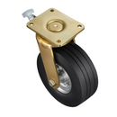 306mm Directional Lock Swivel Castor Black Elastic Rubber Wheel Ribbed Tread Ball Bearing Top Plate 700kg Load Capacity 3