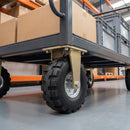 306mm Heavy Duty Fixed Castor Black Elastic Rubber Wheel Cross Block Tread Ball Bearing Top Plate 450kg Load Capacity 3
