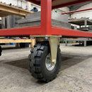 306mm Heavy Duty Fixed Castor Black Elastic Rubber Wheel Cross Block Tread Ball Bearing Top Plate 450kg Load Capacity 4