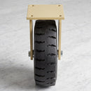 306mm Heavy Duty Fixed Castor Black Elastic Rubber Wheel Staggered Block Tread Ball Bearing Top Plate 700kg Load Capacity 2
