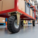 306mm Heavy Duty Fixed Castor Black Elastic Rubber Wheel Staggered Block Tread Ball Bearing Top Plate 700kg Load Capacity 4