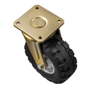 306mm Heavy Duty Swivel Castor Black Elastic Rubber Wheel Cross Block Tread Ball Bearing Top Plate 450kg Load Capacity 2
