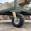 306mm Heavy Duty Swivel Castor Black Elastic Rubber Wheel Cross Block Tread Ball Bearing Top Plate 450kg Load Capacity 3