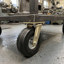 306mm Heavy Duty Swivel Castor Black Elastic Rubber Wheel Ribbed Tread Ball Bearing Top Plate 450kg Load Capacity 3