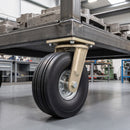 306mm Heavy Duty Swivel Castor Black Elastic Rubber Wheel Ribbed Tread Ball Bearing Top Plate 700kg Load Capacity 1