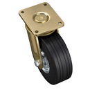 306mm Heavy Duty Swivel Castor Black Elastic Rubber Wheel Ribbed Tread Ball Bearing Top Plate 700kg Load Capacity 2