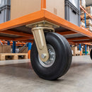306mm Heavy Duty Swivel Castor Black Elastic Rubber Wheel Ribbed Tread Ball Bearing Top Plate 700kg Load Capacity 5