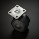 50mm Twin Wheel Rubber Top Plate Castor - 100kg Load Capacity