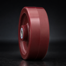 Red Polyurethane Wheel 300mm Cast Iron 12.7mm Bearing