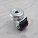 35mm Low Level Swivel Bolt Hole Castor Black Polyurethane on Cast Iron Wheel Ball Bearing M10 100kg Load Capacity 2