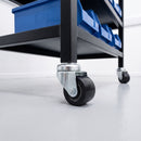 35mm Low Level Swivel Bolt Hole Castor Black Polyurethane on Cast Iron Wheel Ball Bearing M10 100kg Load Capacity 3