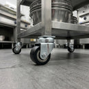 35mm Low Level Swivel Bolt Hole Castor Black Polyurethane on Cast Iron Wheel Ball Bearing M10 100kg Load Capacity 4