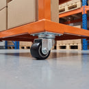 35mm Low Level Swivel Castor Black Polyurethane on Cast Iron Wheel Ball Bearing Top Plate 70kg Load Capacity 1