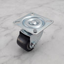35mm Low Level Swivel Castor Black Polyurethane on Cast Iron Wheel Ball Bearing Top Plate 70kg Load Capacity 5
