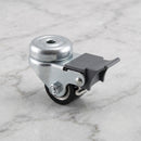 35mm Swivel Braked Castor Black Polyurethane on Cast Iron Wheel Ball Bearing 10mm Bolt Hole 70kg Load Capacity 2