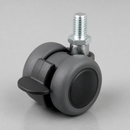 40mm Low Level Twin Rubber Wheel Castor - M8 x 15mm Stem