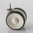 75mm Twin Wheel Medical Castor - M10 x 15mm Stem