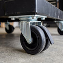 65mm Braked Castors Twin Wheel Plate Fitting