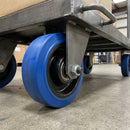 Blue Rubber Wheel 100mm x 15mm Roller Bearing
